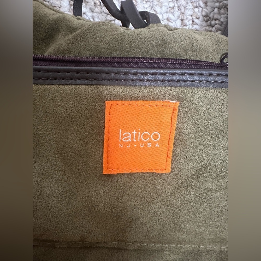 Latico Olive Green Suede hand bag - Picture 3 of 7